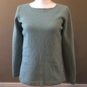 BENEDETTA B Teal Wool & Cashmere Boatneck Sweater